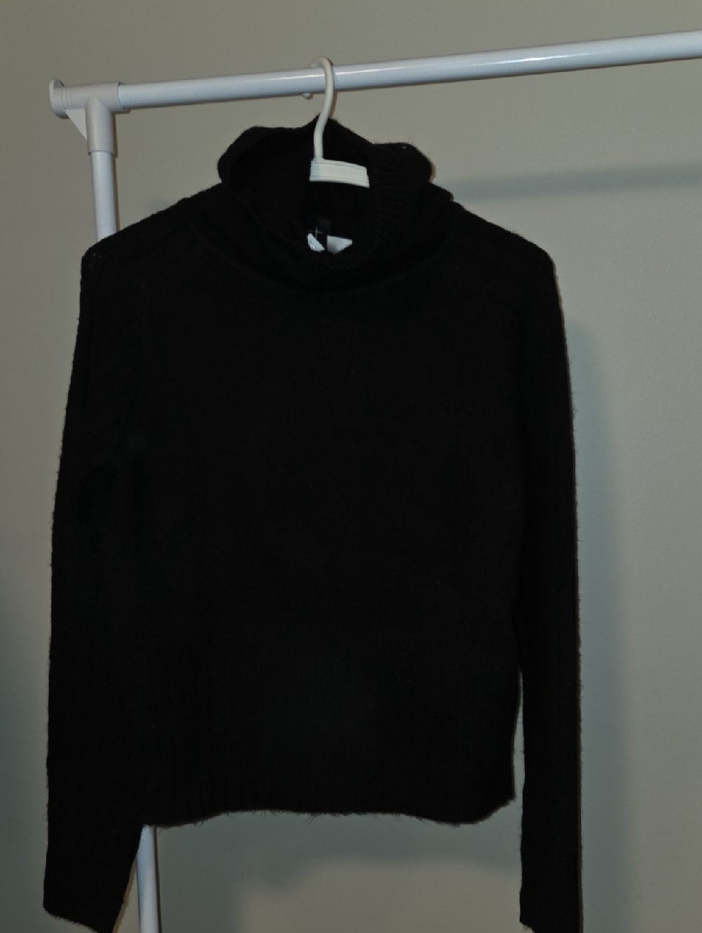 Divided Black Turtleneck Knit Hoodie Size M